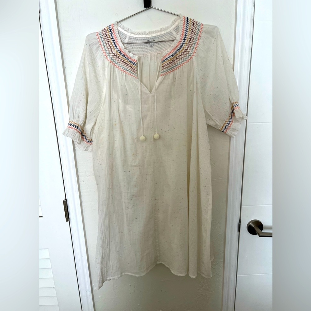 Madewell Rainbow Smocked Trapeze Dress - Picture 3 of 7
